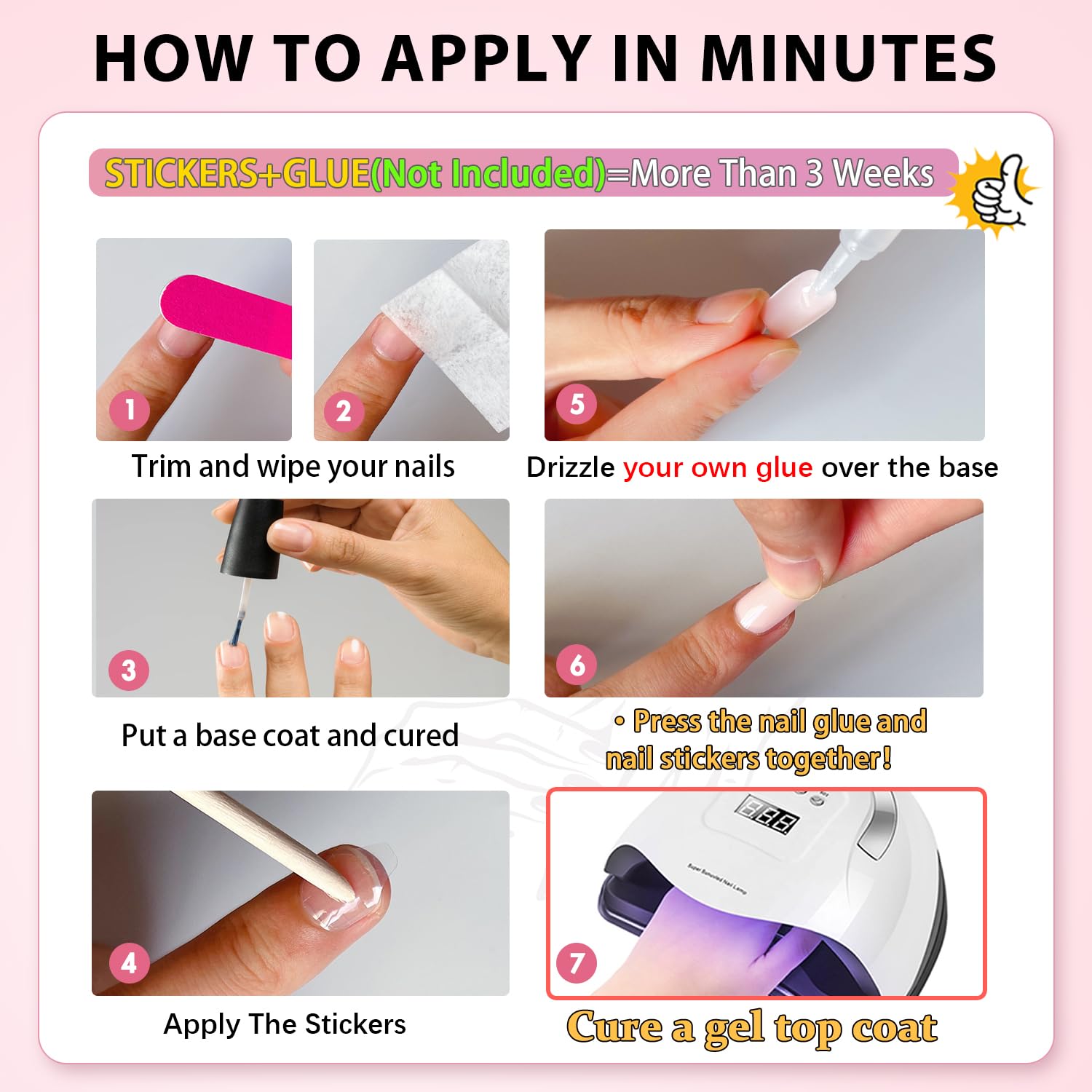 KQueenest Nail stickers included for quick embellishments.