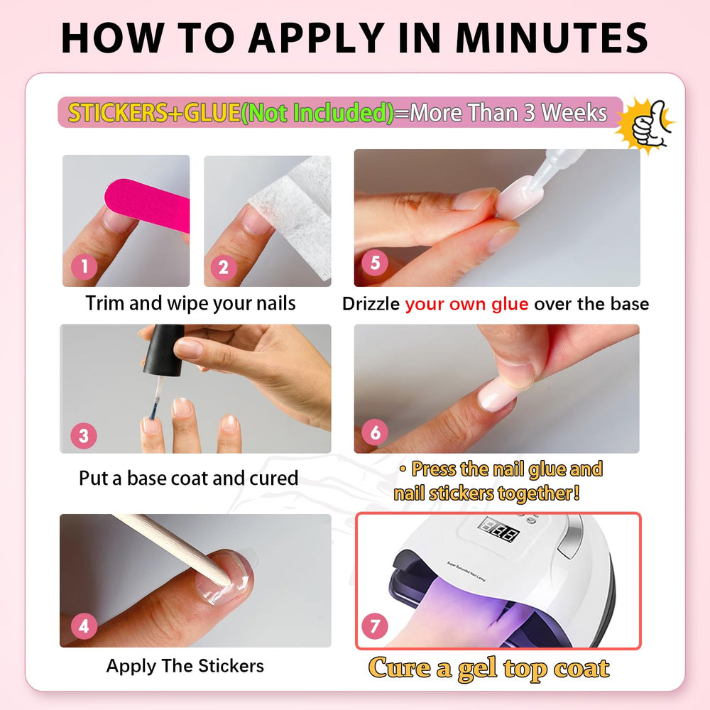 KQueenest Nail stickers included for quick embellishments.
