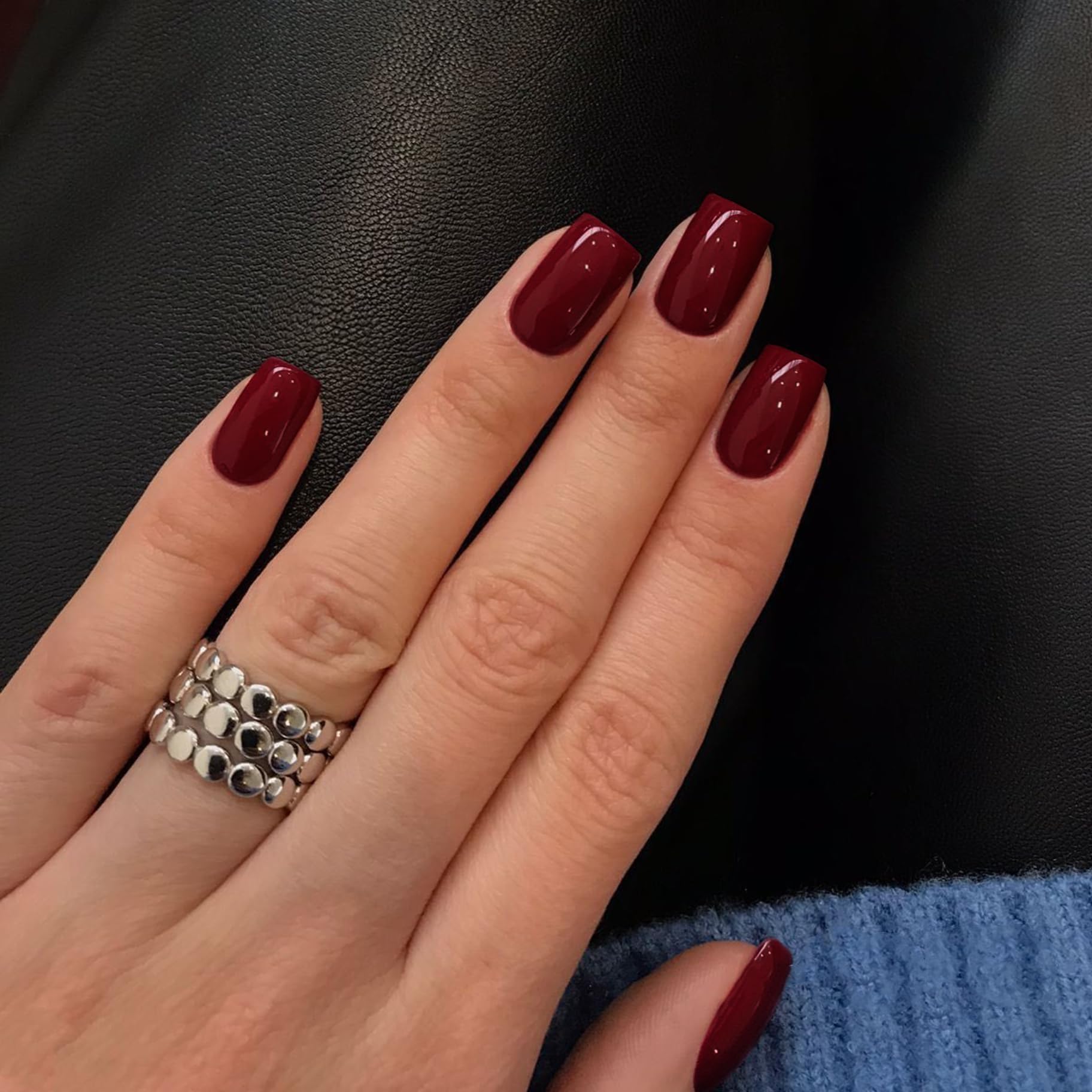 KQueenest real acrylic texture finish with vibrant color and smooth glossy look.