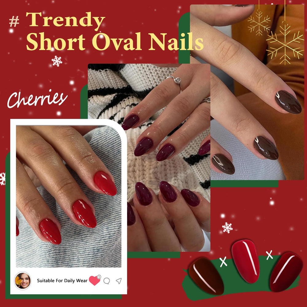 KQueenest red press-on nails with easy application for polished look