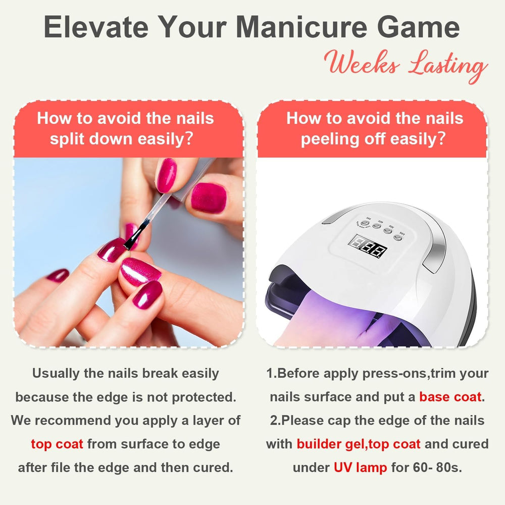 KQueenest red press-on nails removable and reusable without damage