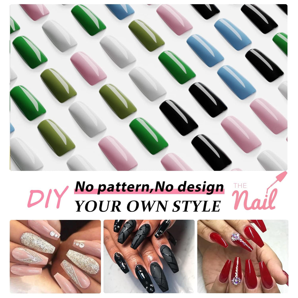 KQueenest soft gel nails with glossy finish resisting chips