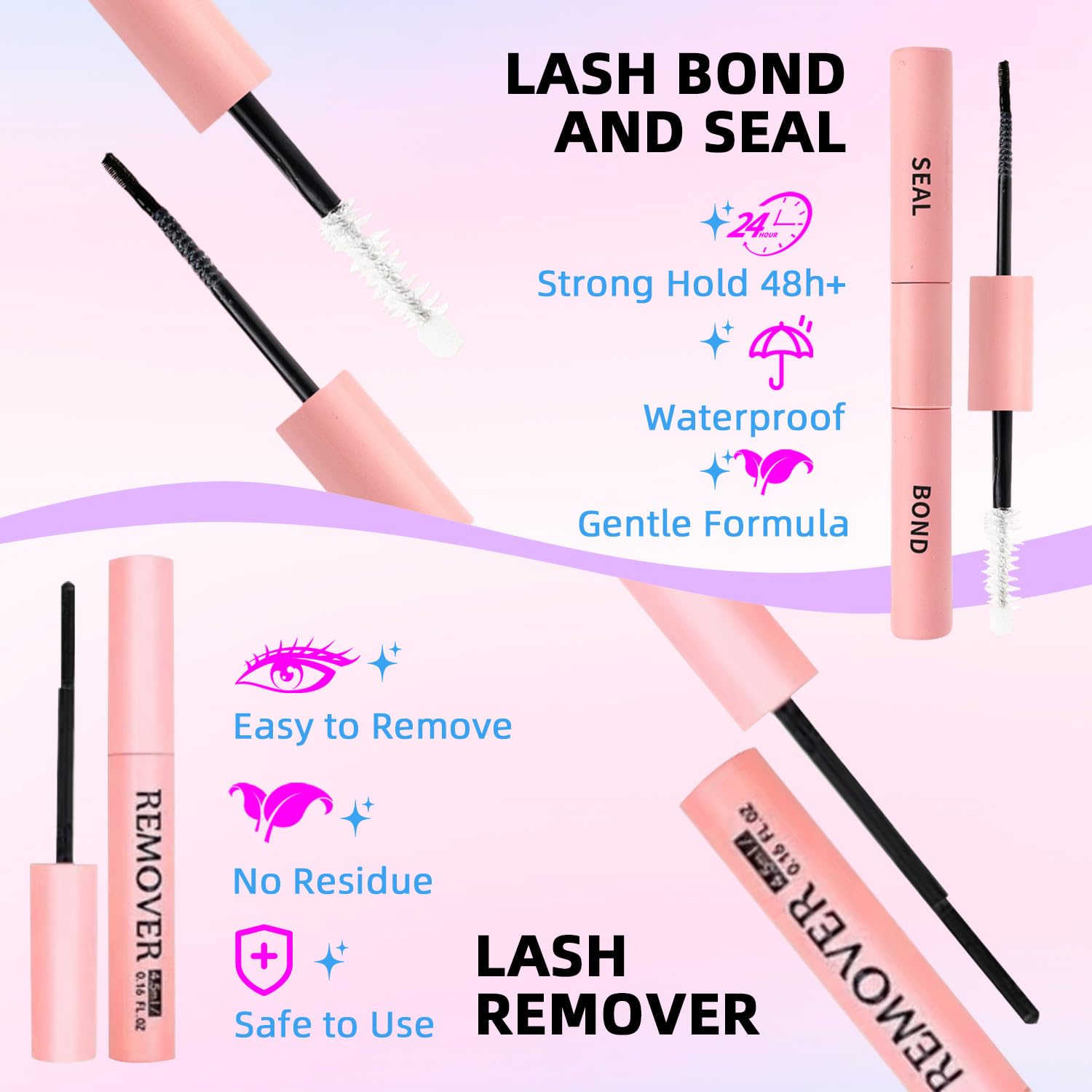 Kraeci adhesive remover for safe, gentle lash removal.