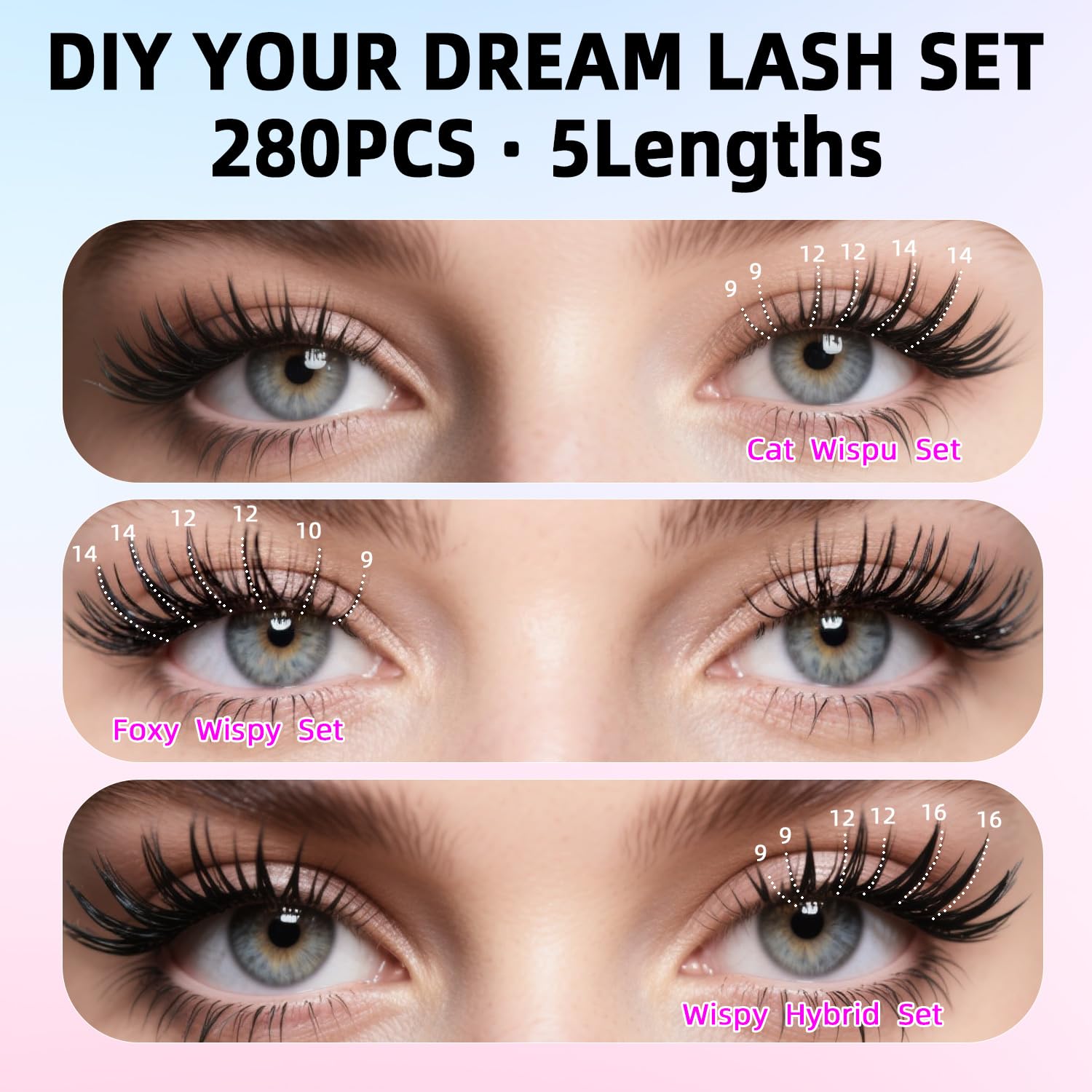 Kraeci home use starter kit for DIY lash artistry.