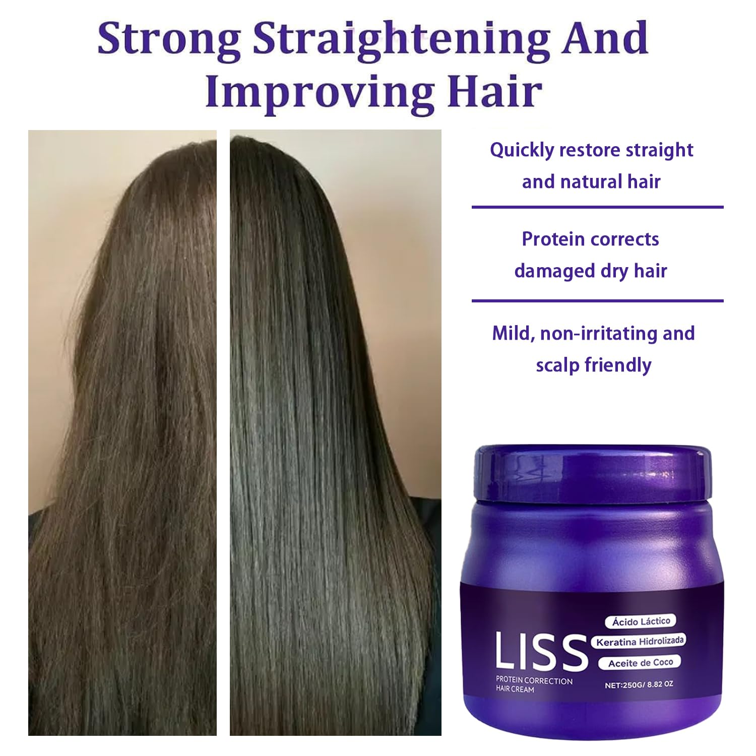 Krajiyya keratin hydrolyzed solution close-up showing smoothing benefits