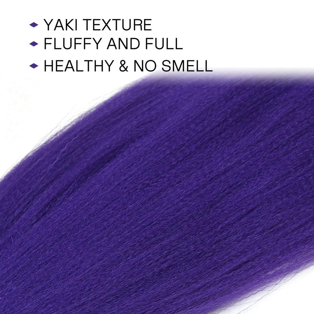 KRALER purple braiding hair used in box braids style with bold color