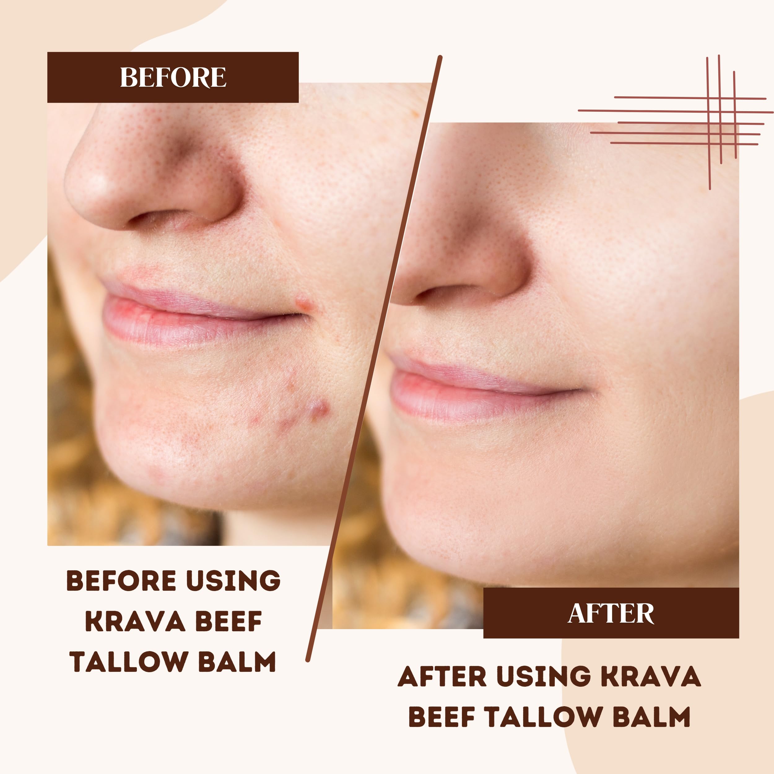 Krava Naturals beef tallow face jar offers gentle moisture for daily complexion care.