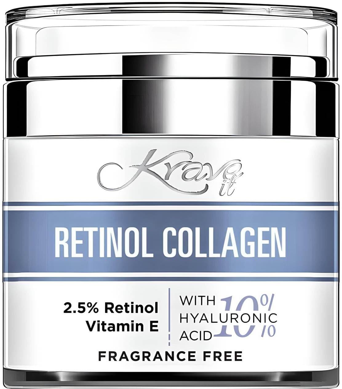 KRAVE IT Crème Visage Jour Nuit Retinol 2.5% réduit les rides et raffermit.