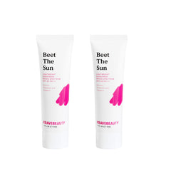 KraveBeauty Beet The Sun duo bottle front showing SPF 40 protection and vegan formula.