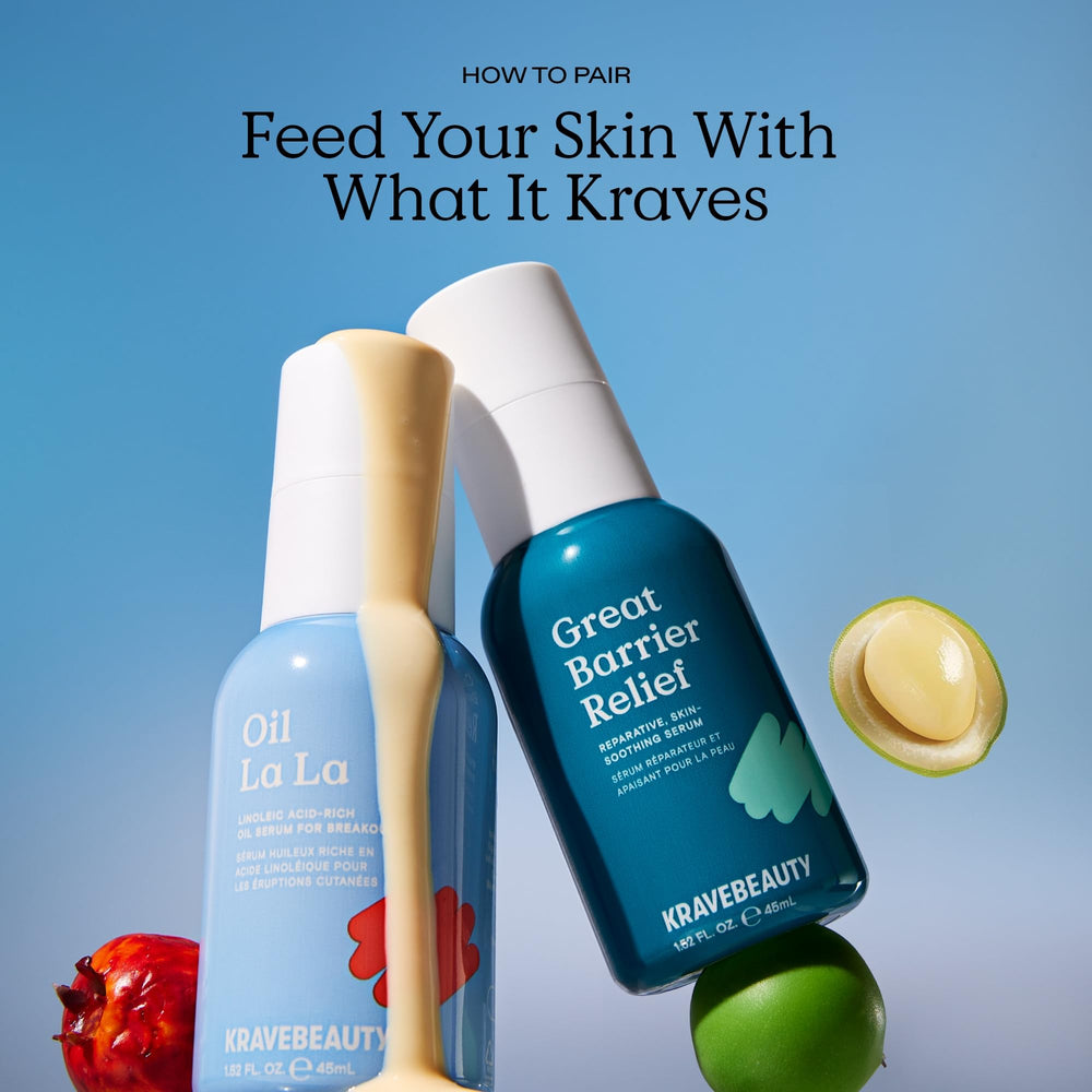 KraveBeauty logo signaling a gentle, mindful skincare approach.