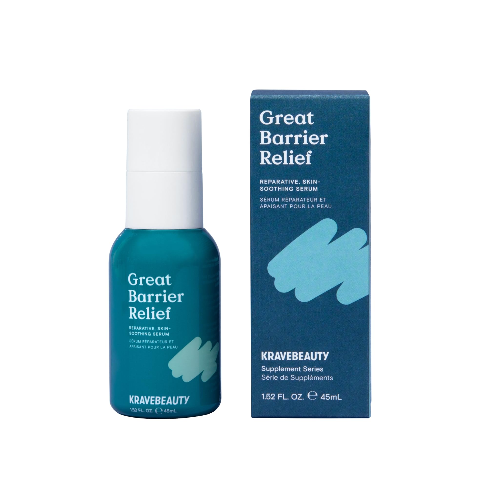 KraveBeauty Great Barrier Relief Serum bottle highlighting barrier-supporting hydration
