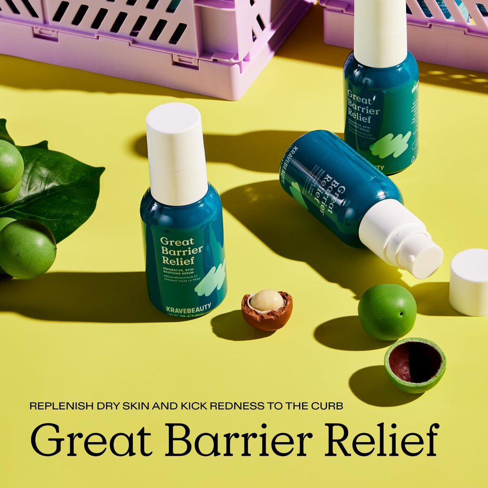KraveBeauty Great Barrier Relief Duo packaging highlights vegan, cruelty-free commitment.