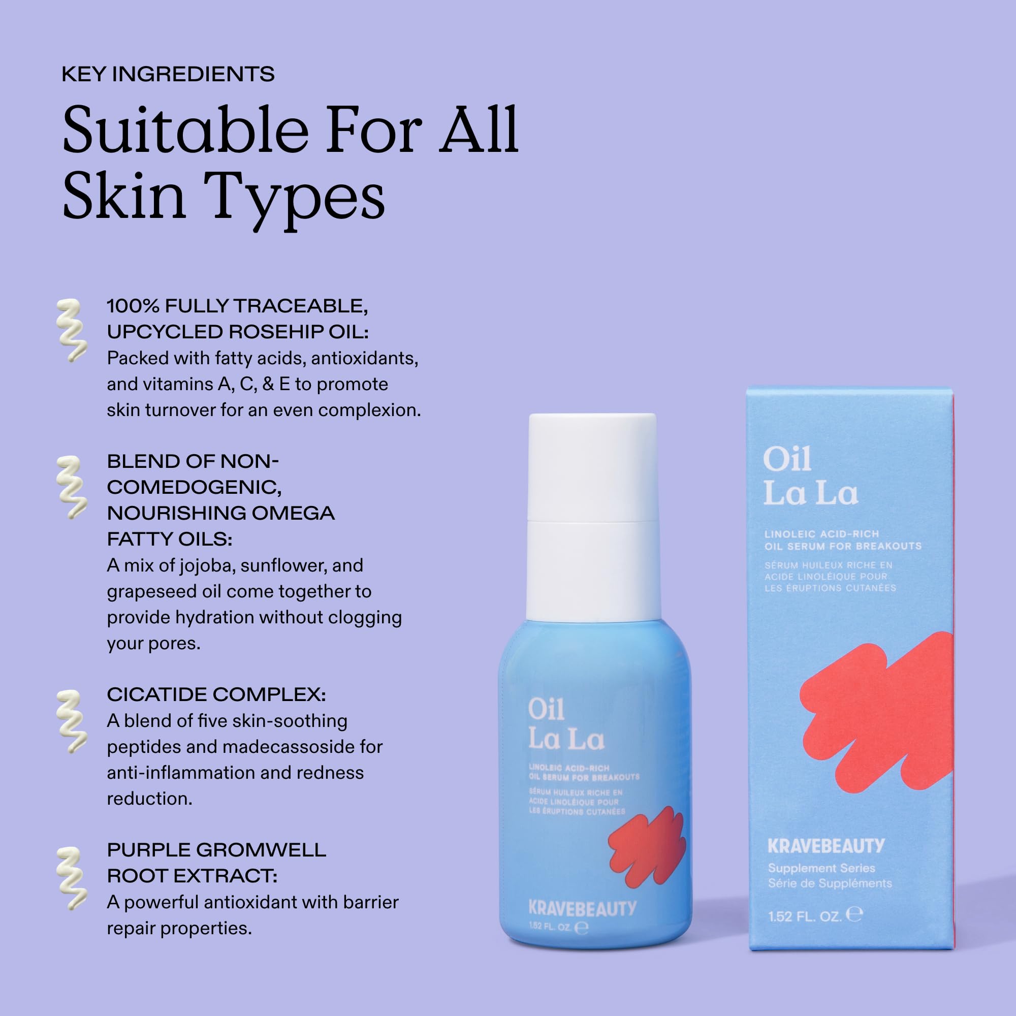 KraveBeauty Jumbo Oil La La label highlights vegan and cruelty-free details