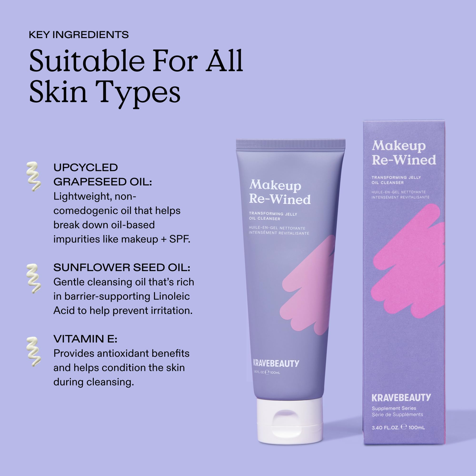 KraveBeauty Makeup Re-Wined emulsified milky oil in action