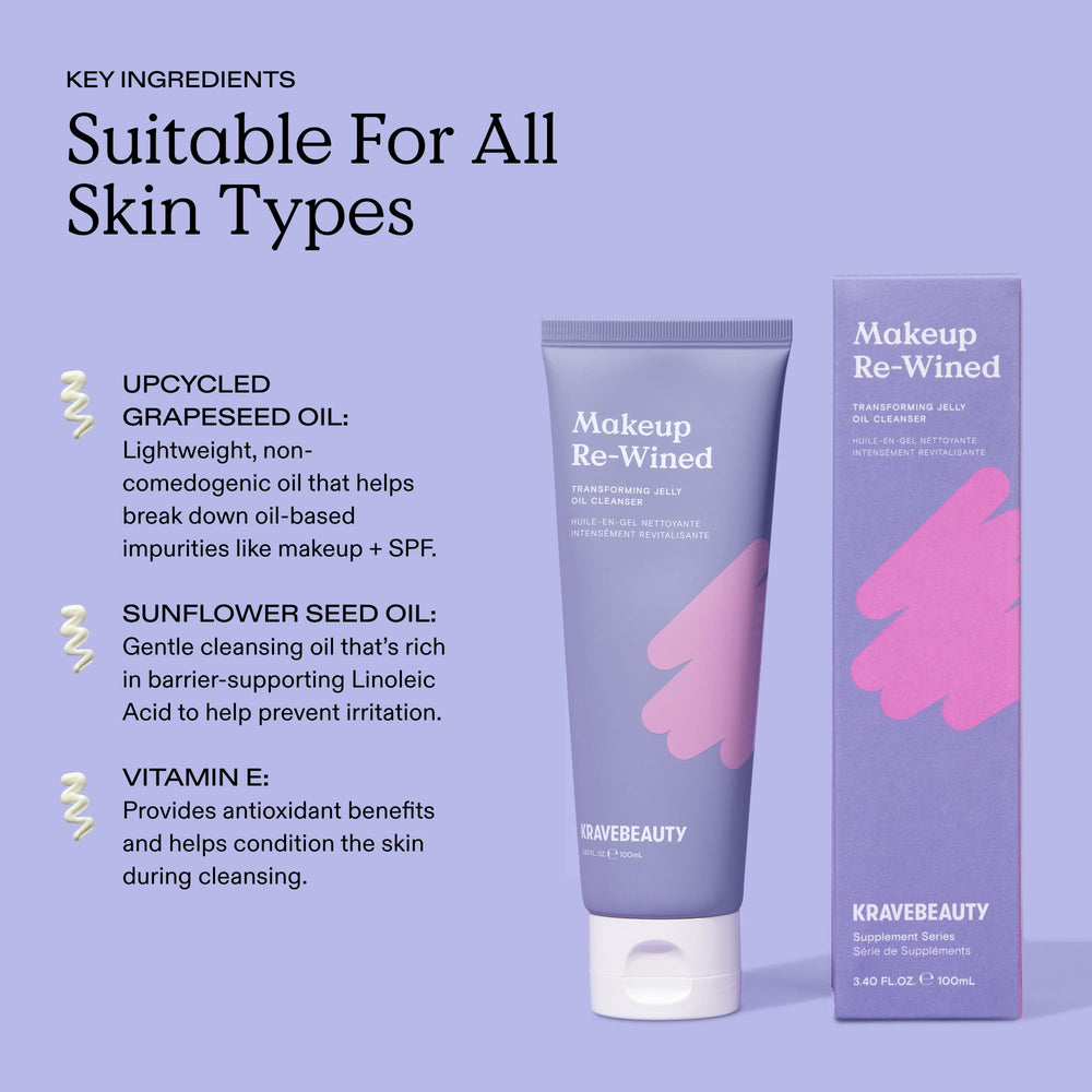 KraveBeauty Makeup Re-Wined emulsified milky oil in action