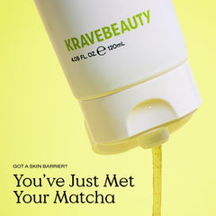 KraveBeauty Matcha Hemp Hydrating Cleanser Duo packaging box highlights vegan, cruelty-free formula.