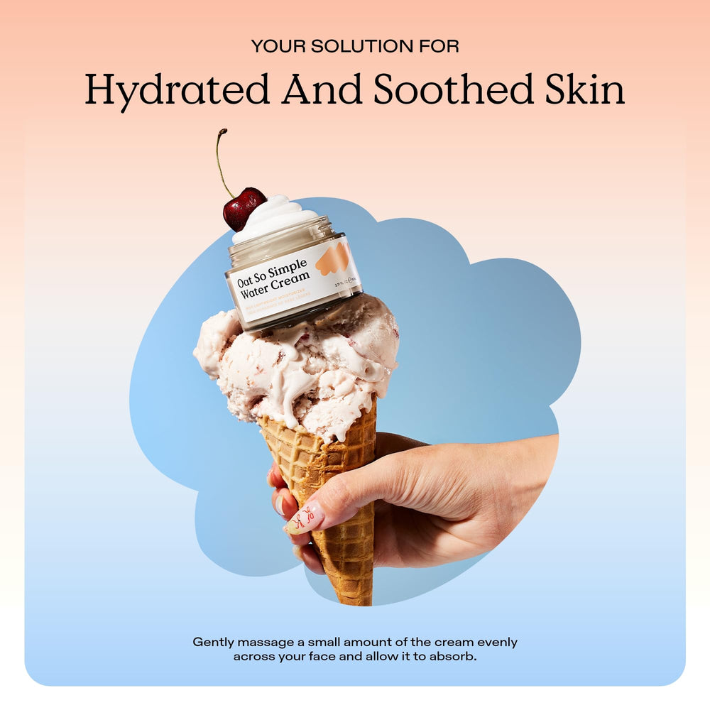 KraveBeauty Oat So Simple Water Cream in a bathroom setting for daily routine.