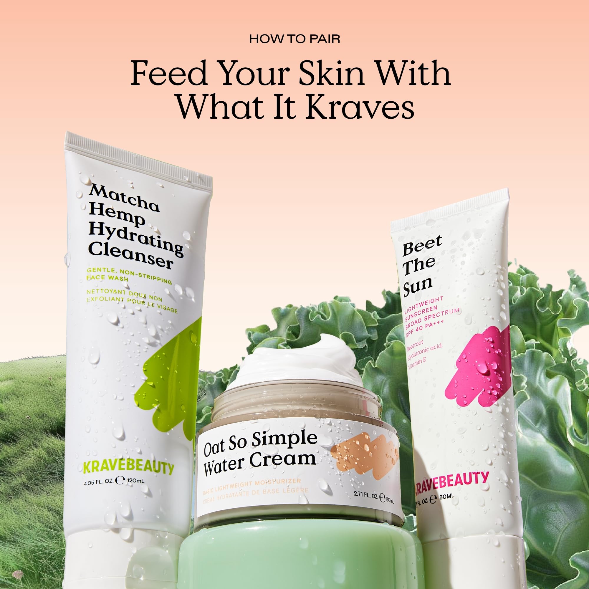 KraveBeauty Oat So Simple Water Cream combines oat and squalane for soothing moisture.