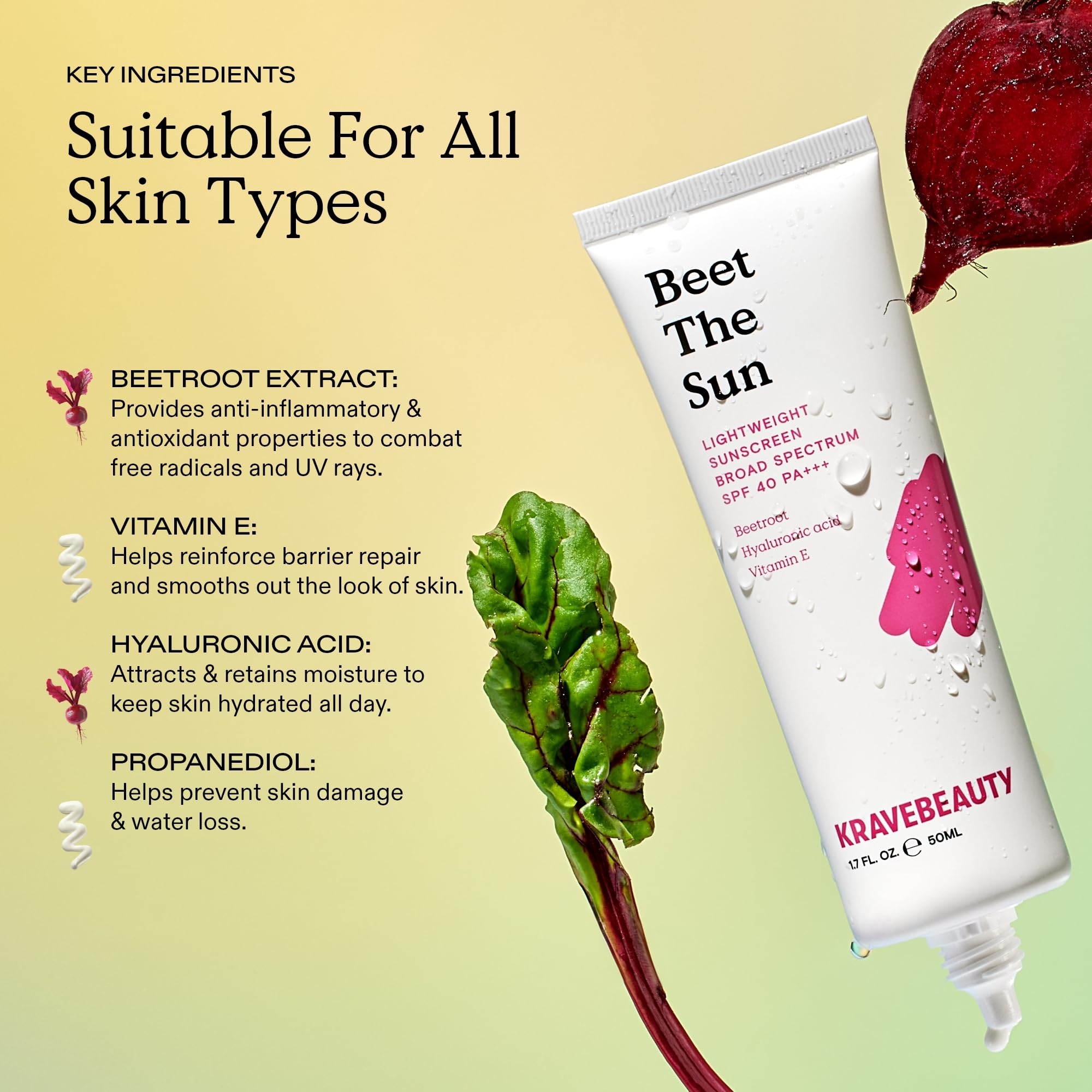 Neck application of Beet The Sun SPF 40 in a morning routine