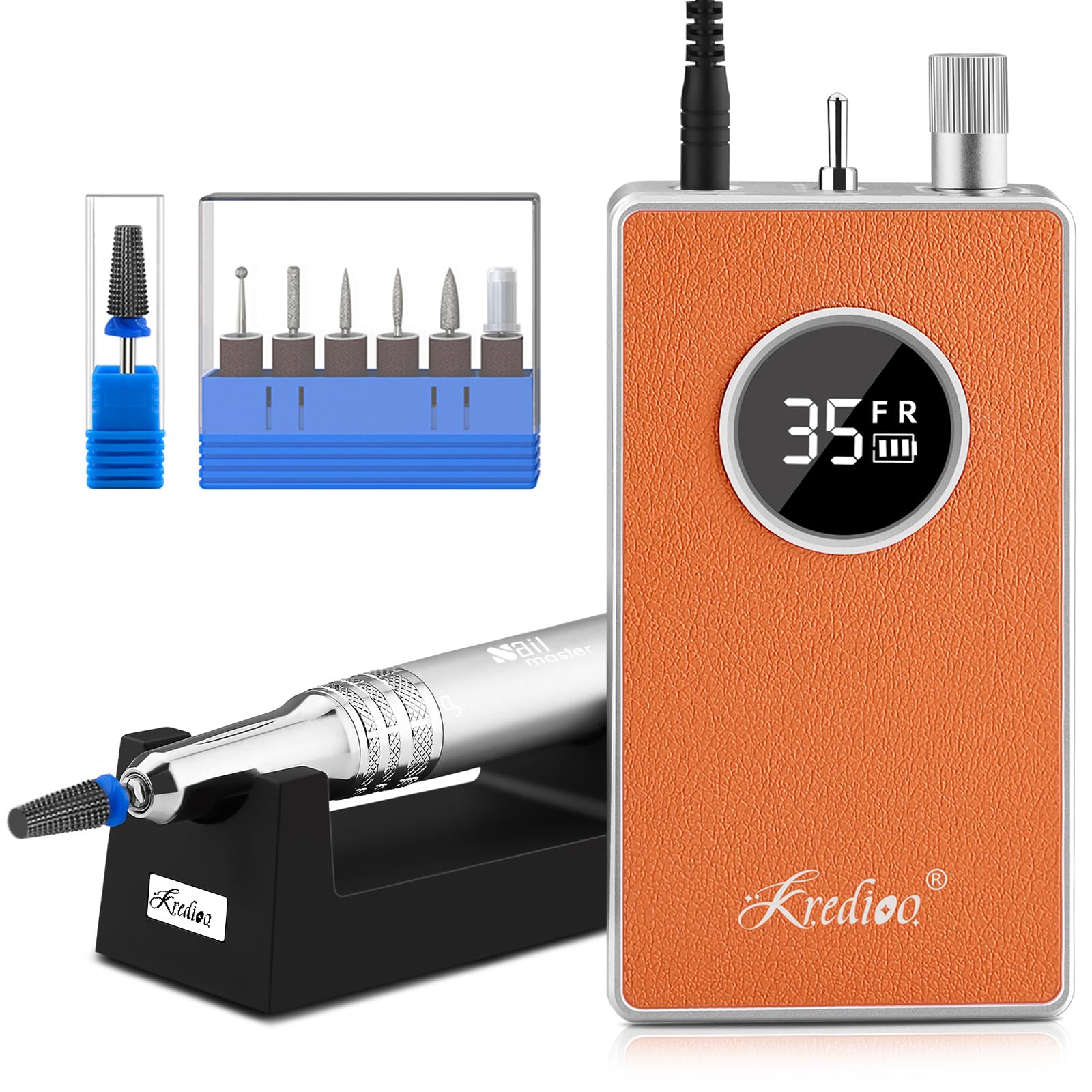 Kredioo Nail Drill control base with premium aluminum body for steady precision.