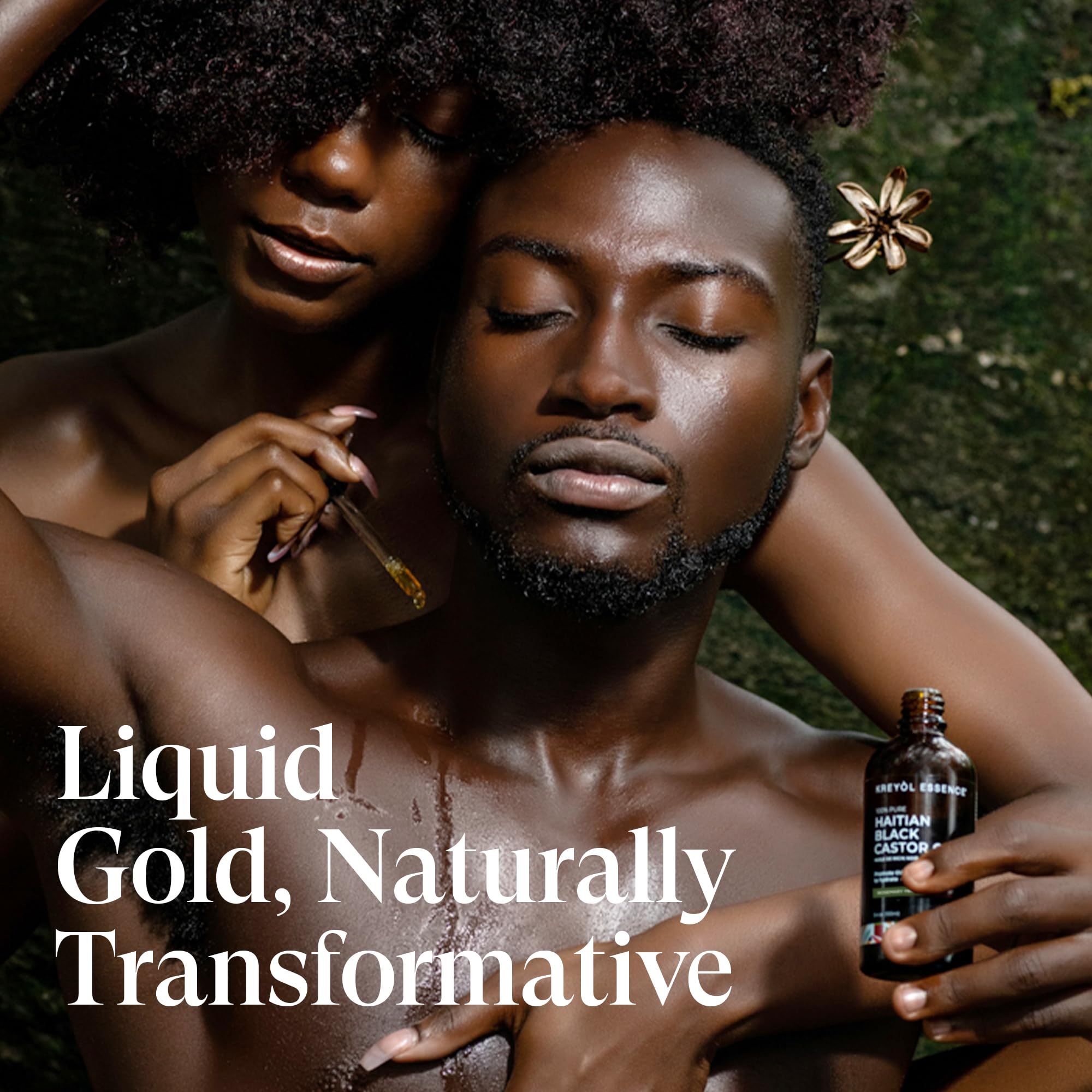 Kreyol Essence hot oil treatment for gentle penetration and manageability.