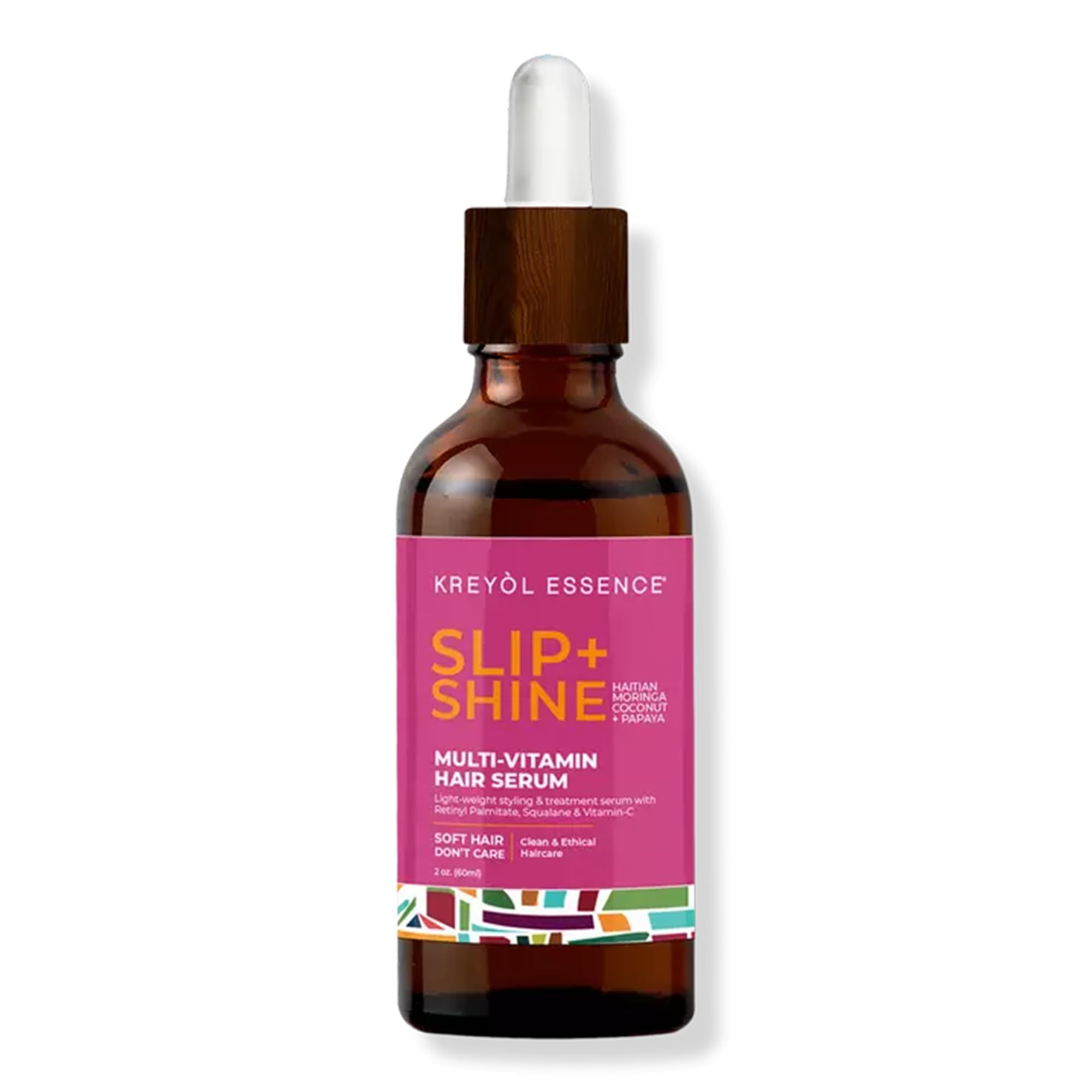 KREYÒL ESSENCE Protect + Shine serum bottle pour for even application and natural shine.