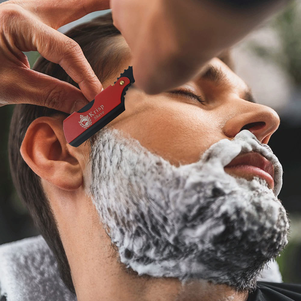 Ergonomic design provides secure grip during shaving