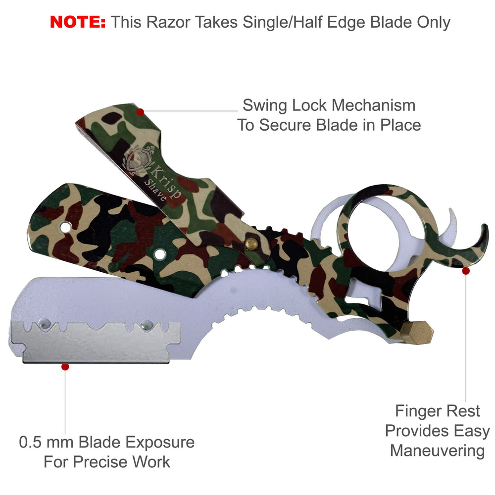 Krisp Beauty shavette blade holder keeps blades secure for safe professional use.