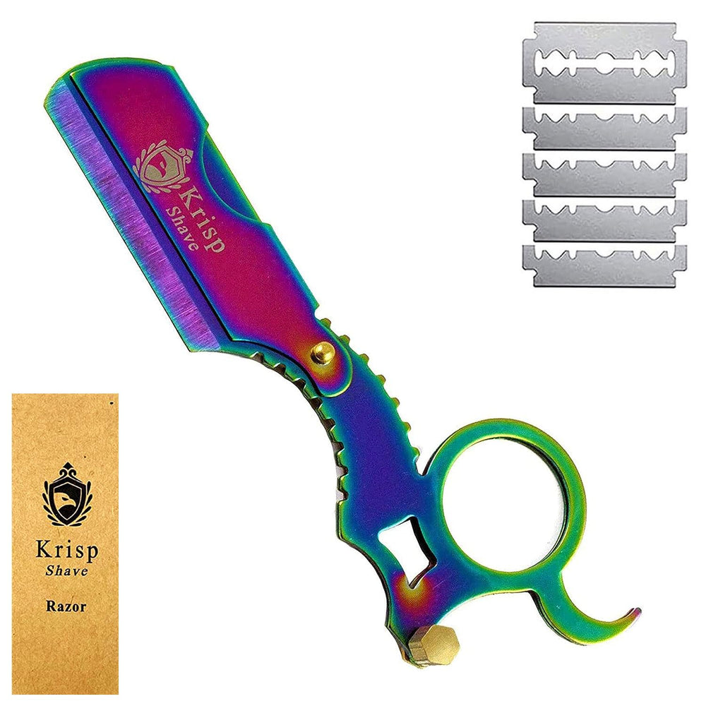 Krisp Shave professional classic razor front view, highlighting stainless steel balance