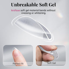 Krofaue Almond Nail Tips extra-short fit for comfortable DIY extensions