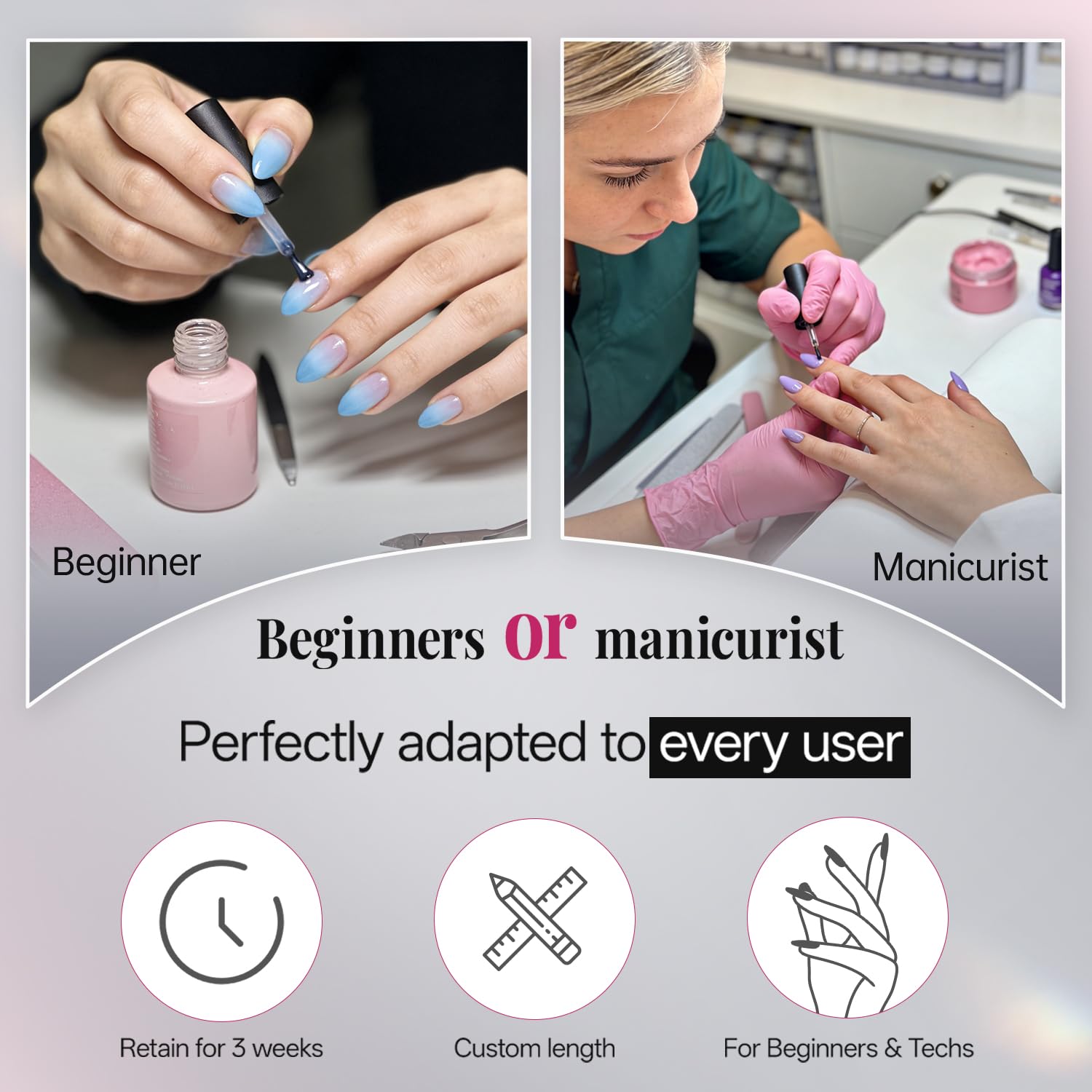 Krofaue Almond Nail Tips smooth edge design for easy adhesion