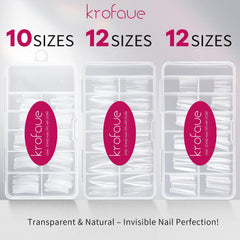 krofaue clear coffin nail tips for dramatic lengths