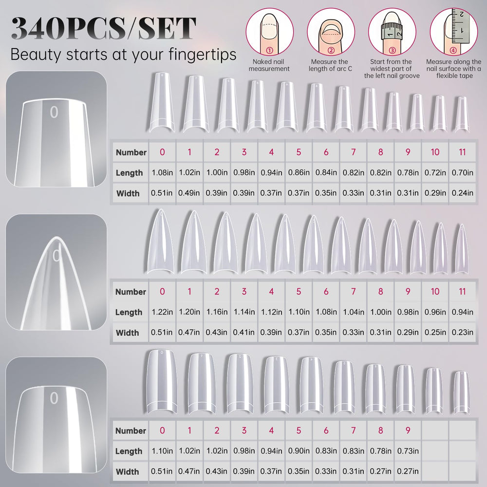 krofaue clear stiletto nail tips for bold designs