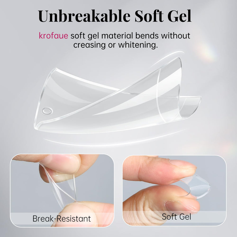 krofaue Duck Nail Tips 12 sizes engraved for precise fit