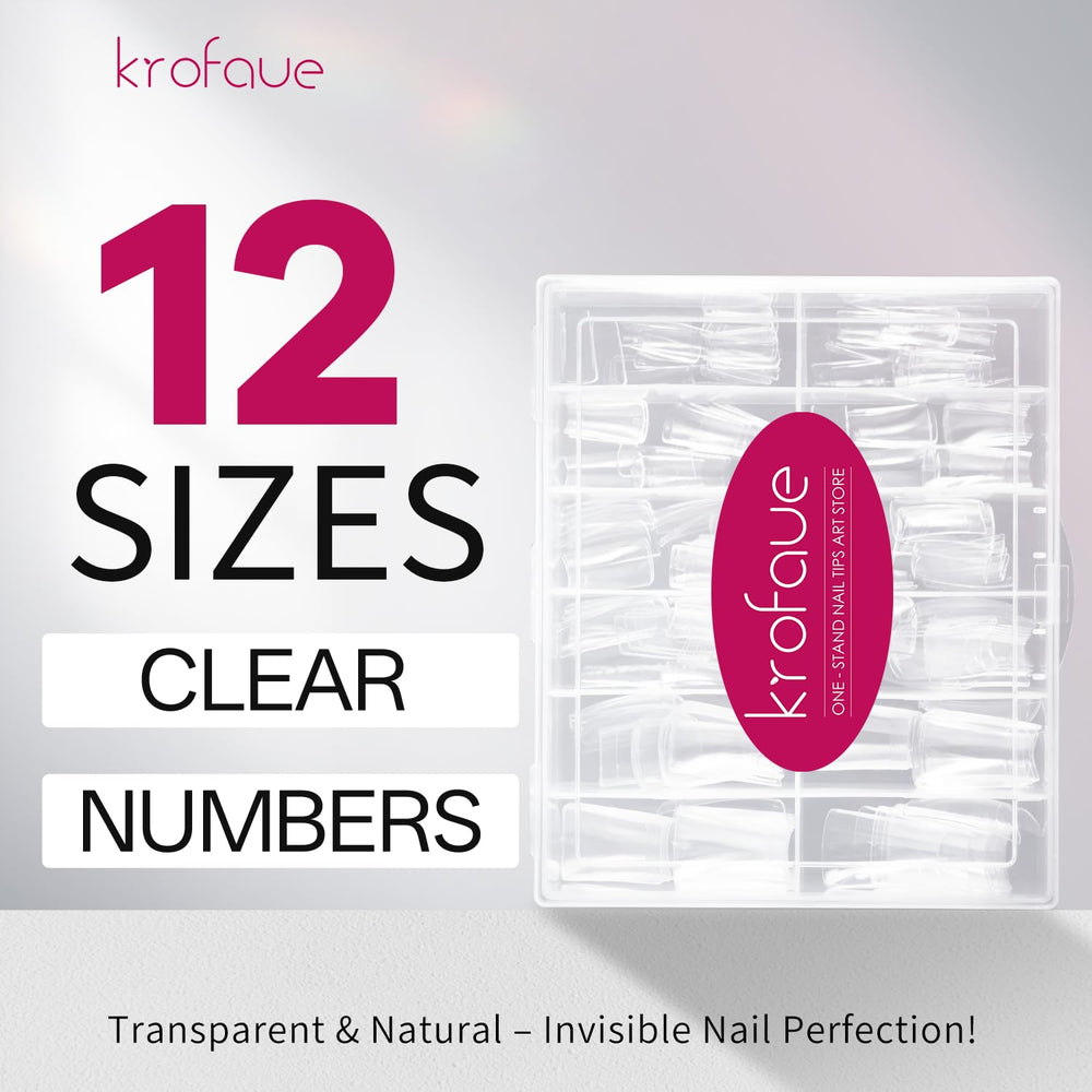 krofaue Duck Nail Tips precise-fit curved tips on natural nails