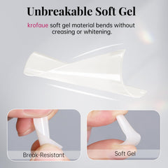 Krofaue easy to apply nail tips for quick DIY extensions.