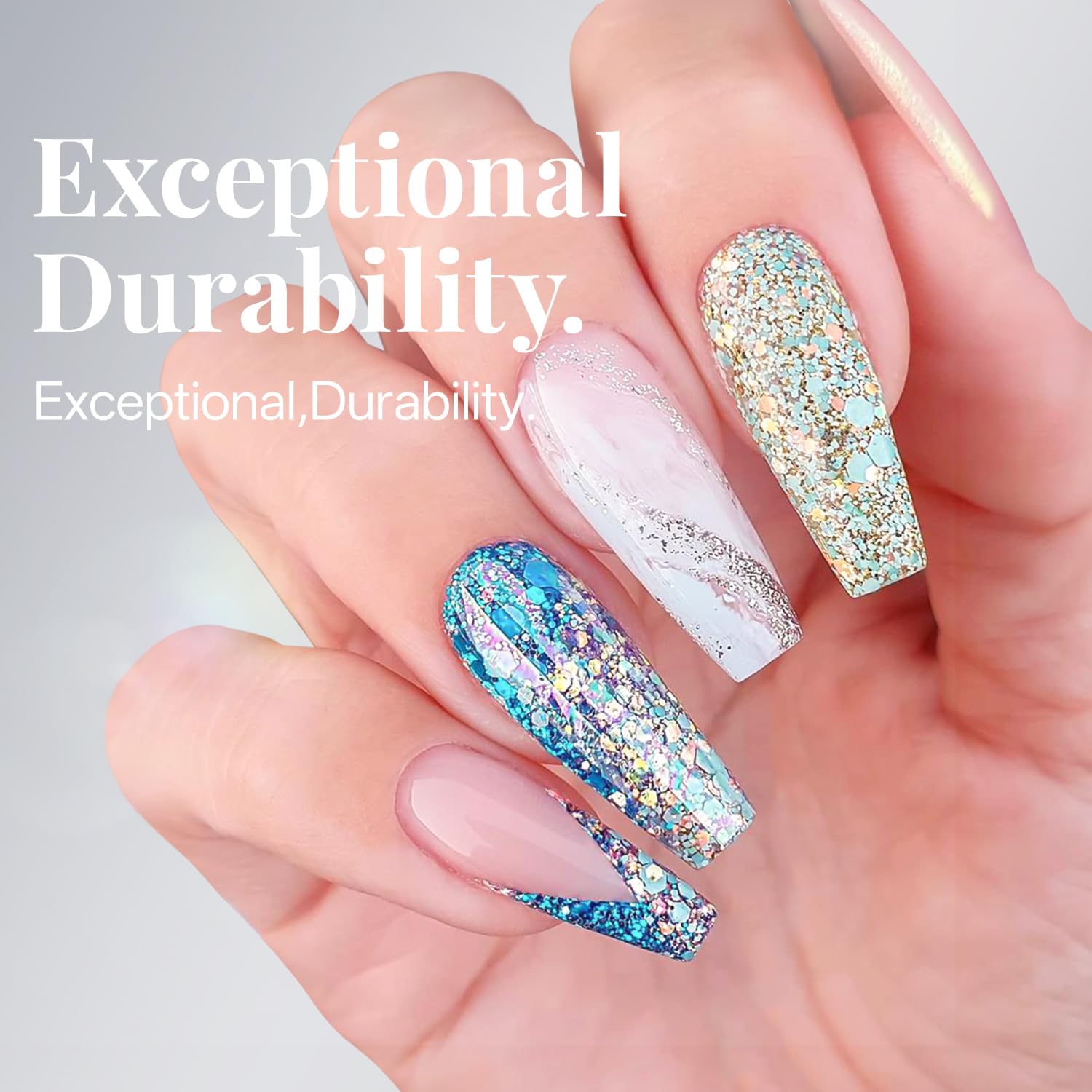 Krofaue French tip design shows natural base for seamless salon or DIY nails