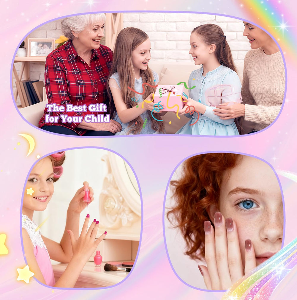 Krofaue full-cover kids nails help a clean, seamless look on small nails.