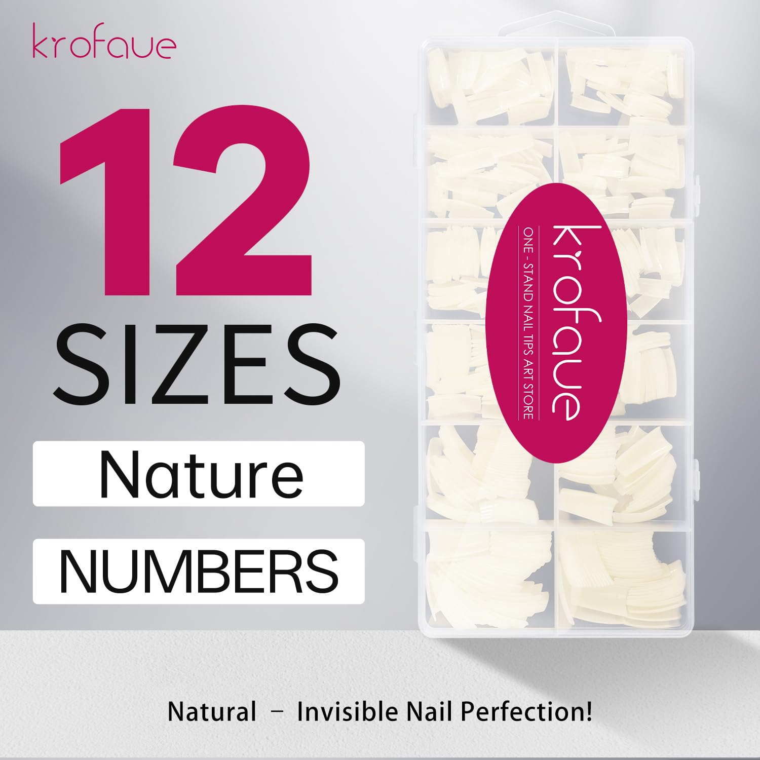 Krofaue half-cover nails with 12 sizes ensure a precise fit for most fingers