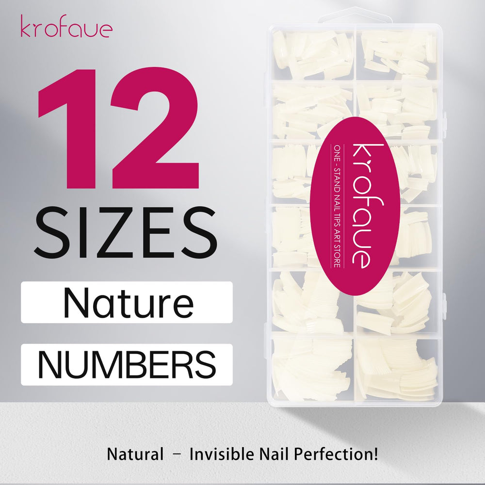 Krofaue half-cover nails with 12 sizes ensure a precise fit for most fingers
