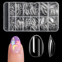 krofaue almond kids nail tips set for 9-12 age, comfortable for small nails, DIY at home