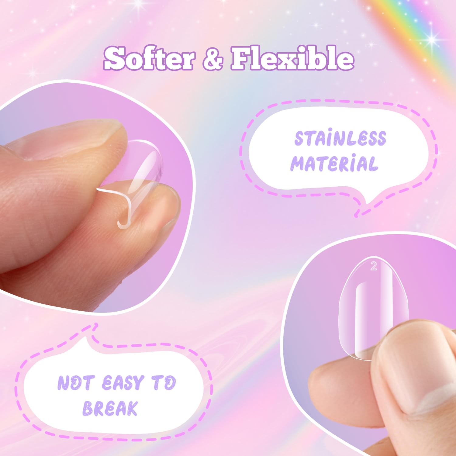 krofaue 12 sizes for kids nails, precise fit for 9–12 years
