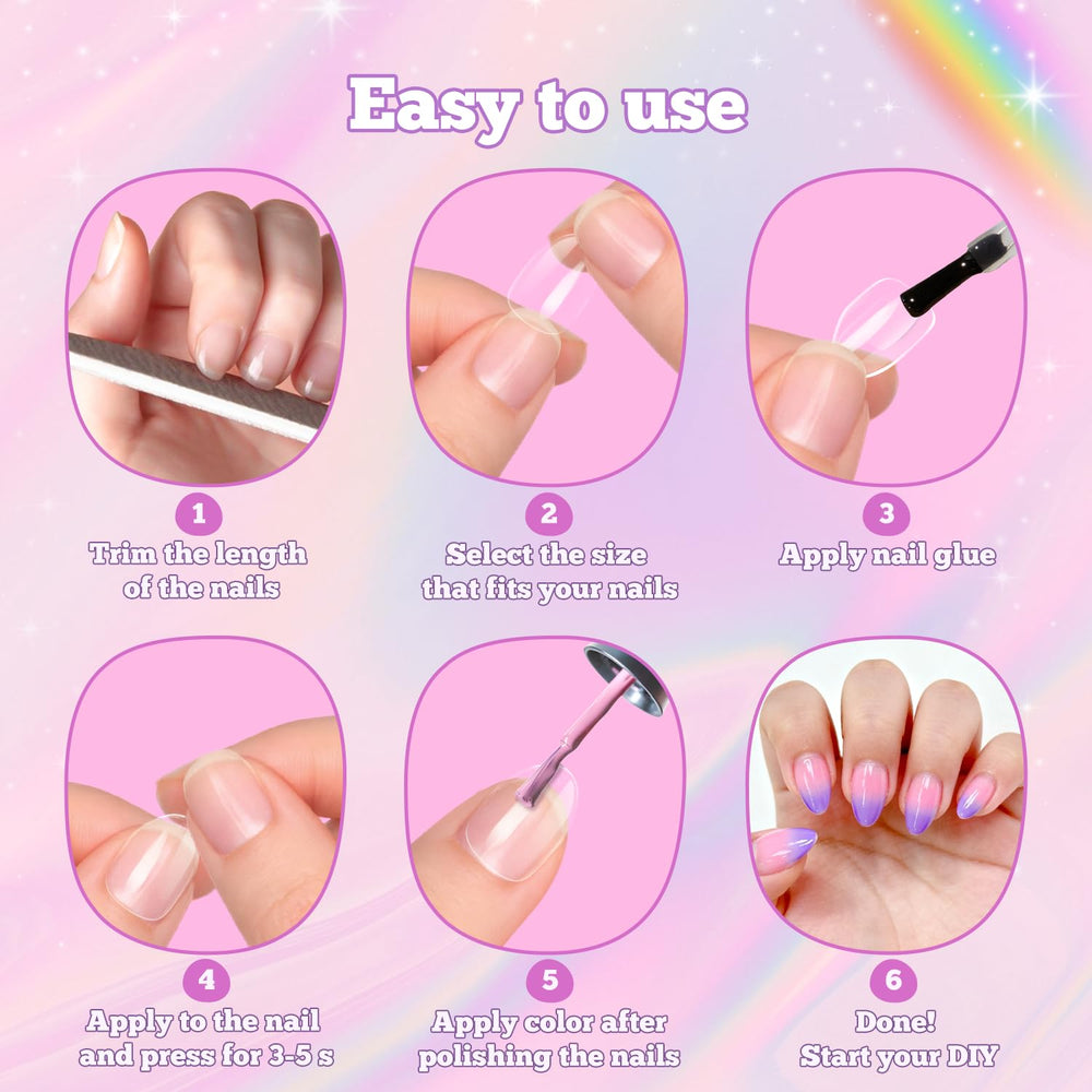 krofaue extra short almond tips ideal for young girls