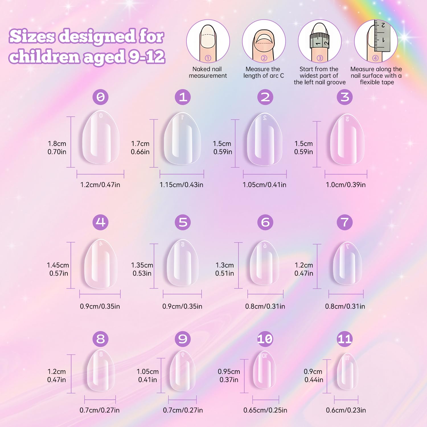 krofaue kid nail tips designed for comfortable fit on small nails