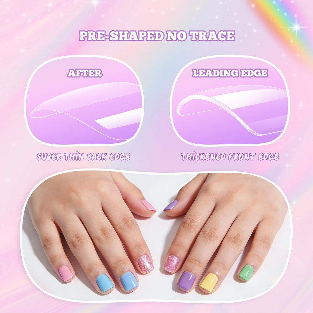 Krofaue kids nails suitable for birthdays, Halloween, and holiday celebrations.