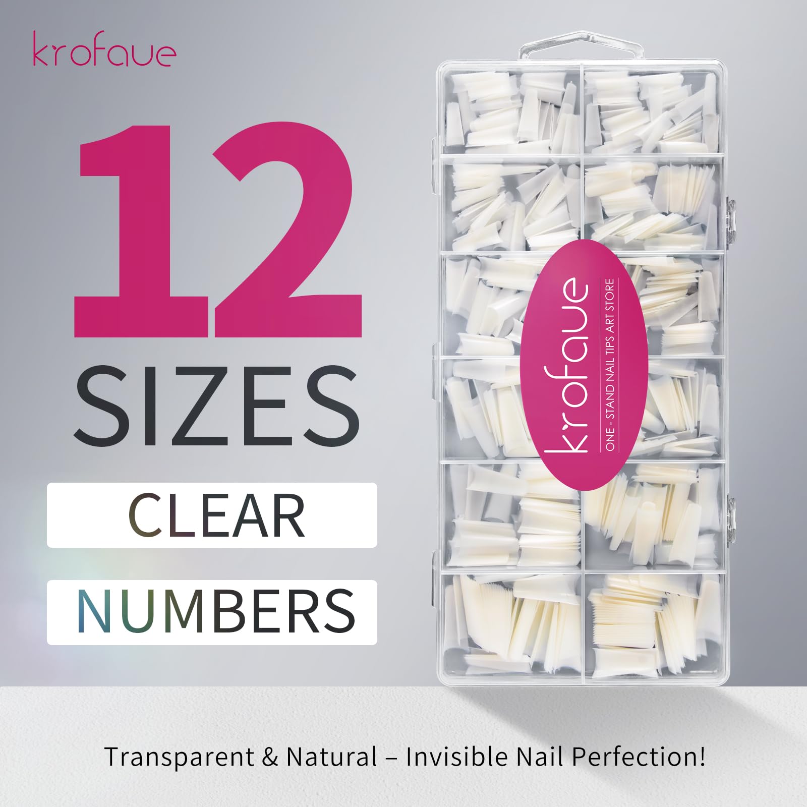Krofaue sturdy nail tips storage box keeps tips organized.