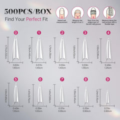 Krofaue stiletto tips offer ten size options for precise fit