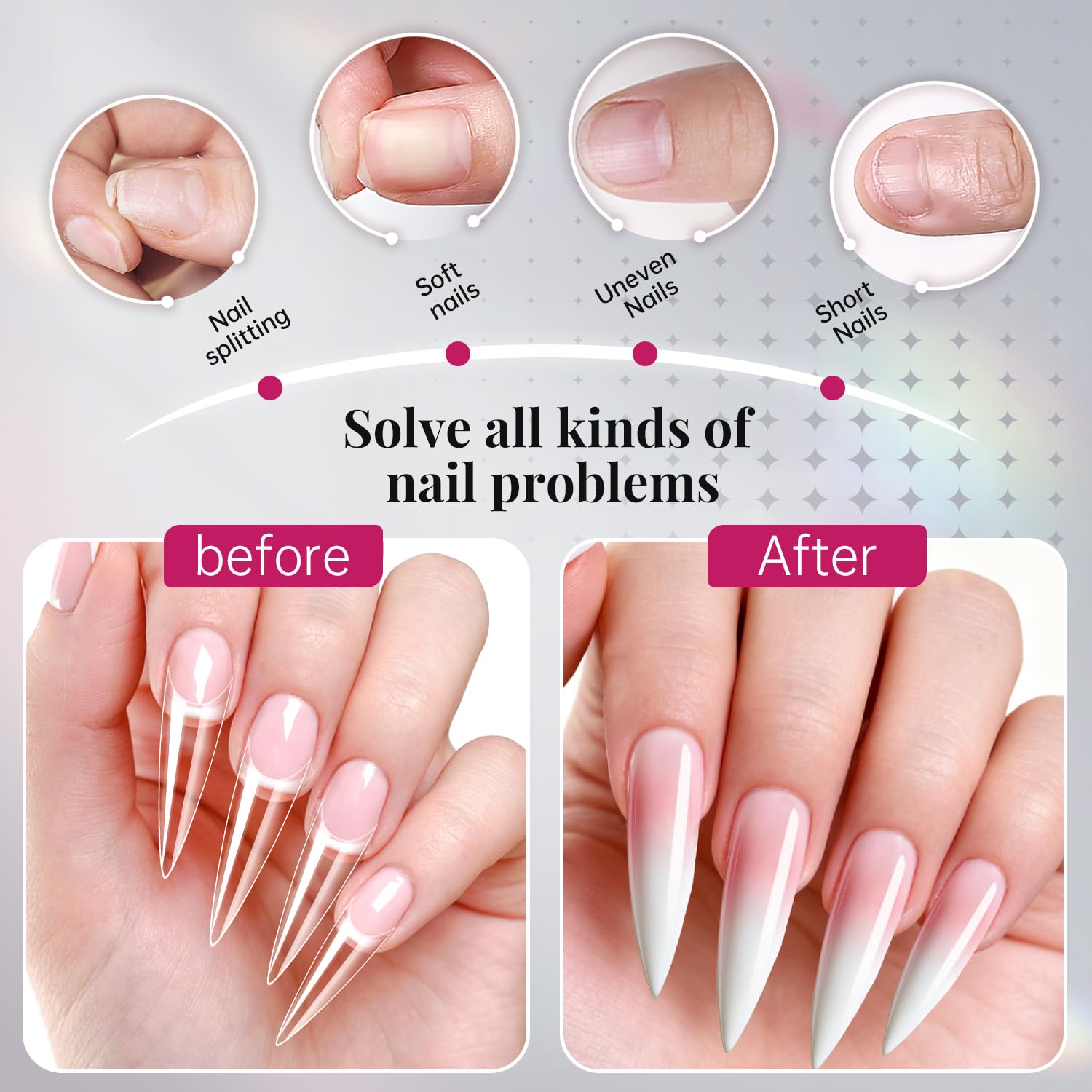 Easy adhesive application for Krofaue stiletto tips ensures secure adhesion