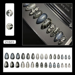 KRTBKR 3D silver alloy glitter design nails add chrome sparkle