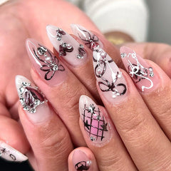 KRTBKR bow and flower charms nails provide delicate decoration